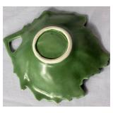 Vintage Green & Brown Pottery Bundle - Brown Bean Pots, Leaf Dish and Frankoma Pottery #30B Bowl