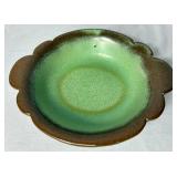 Vintage Green & Brown Pottery Bundle - Brown Bean Pots, Leaf Dish and Frankoma Pottery #30B Bowl