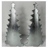 Silver Holiday Collection - Mercury Glass Trees, Silver Candle Holders, LED Candles and Silver Glass Tray