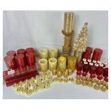 Red & Gold Holiday Candle Décor Collection