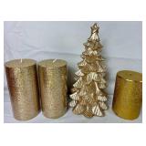 Red & Gold Holiday Candle Décor Collection