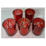 Red & Gold Holiday Candle Décor Collection