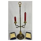 Vintage Two Arm Brass Candelabra (Heavy)