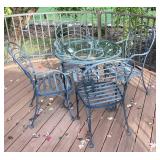 Wrought Iron 5 Piece Patio Set - Table and 4 Chairs