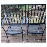 Wrought Iron 5 Piece Patio Set - Table and 4 Chairs