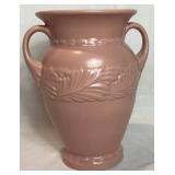 Abingdon Art Pottery Art Deco Double Handled Pink Vase 10"