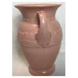 Abingdon Art Pottery Art Deco Double Handled Pink Vase 10"