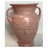 Abingdon Art Pottery Art Deco Double Handled Pink Vase 10"