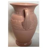 Abingdon Art Pottery Art Deco Double Handled Pink Vase 10"