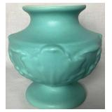 Rum Rill Pottery #514 Acanthus Leaf Green Matte Vase