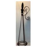 Wrought Iron with Wooden Finial Décor Statement Piece