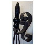 Wrought Iron with Wooden Finial Décor Statement Piece