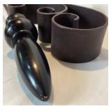 Wrought Iron with Wooden Finial Décor Statement Piece