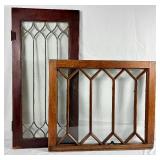 Two Vintage Salvaged Glass Windows