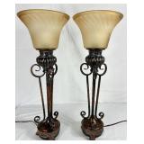 Pair of Tuscan Style Console/Buffet Lamps