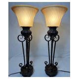 Pair of Tuscan Style Console/Buffet Lamps