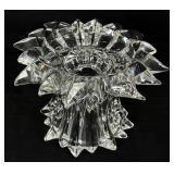 Vintage LE Smith Clear Glass Turkey Shaped Lidded Dish and Crystal Candle Holders with Seasonal Candles