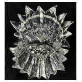 Vintage LE Smith Clear Glass Turkey Shaped Lidded Dish and Crystal Candle Holders with Seasonal Candles