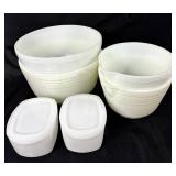 Vintage Pyrex Hamilton Beach Milk Glass Mixing Bowls and Federal Refrigerator Dishes