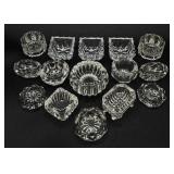 Collection of 15 Vintage Glass Salt Cellars