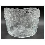 Kosta Boda Sweden "Rhapsody" Glass Bowl by Kjell Engman - Glows Green under UV Light
