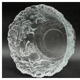 Kosta Boda Sweden "Rhapsody" Glass Bowl by Kjell Engman - Glows Green under UV Light