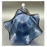 Hand Blown Art Glass Vases with Applied Feet and Handles