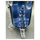 Hand Blown Art Glass Vases with Applied Feet and Handles