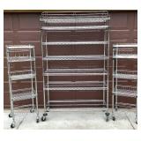 3 HDX Metal Shelving Units on Wheels