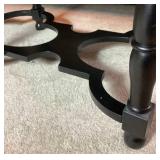 Black Pinstripe Cushioned Accent Bench