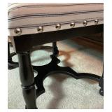 Black Pinstripe Cushioned Accent Bench