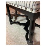 Black Pinstripe Cushioned Accent Bench