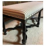 Black Pinstripe Cushioned Accent Bench