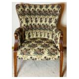 Floral High Back Wingback Chair