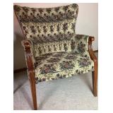 Floral High Back Wingback Chair