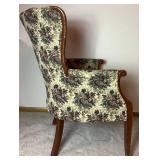 Floral High Back Wingback Chair