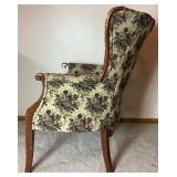 Floral High Back Wingback Chair