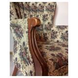 Floral High Back Wingback Chair