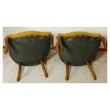 Pair of French Regency Style Fauteuil Armchairs with Cane Backs and Yellow Upholstered Seat