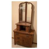 Vintage Dresser with Storage Compartments plus Mirror