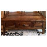 Hardwood Coffee Table with One Middle Drawer