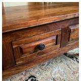 Hardwood Coffee Table with One Middle Drawer