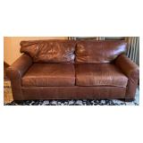 Fawn Brown Genuine Leather Sofa