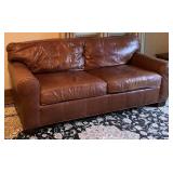 Fawn Brown Genuine Leather Sofa