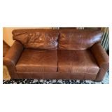 Fawn Brown Genuine Leather Sofa