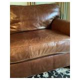 Fawn Brown Genuine Leather Sofa