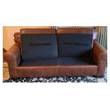 Fawn Brown Genuine Leather Sofa