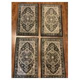 6 Rug Bundle -2 Bazzar Area Rugs and 4 Mohawk Home Small Rugs  - Black & Ivory and Black & Brown