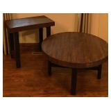 Williams Sonoma Griffin Table Bundle of Rectangle Side Table and Round Coffee Table