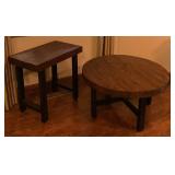 Williams Sonoma Griffin Table Bundle of Rectangle Side Table and Round Coffee Table